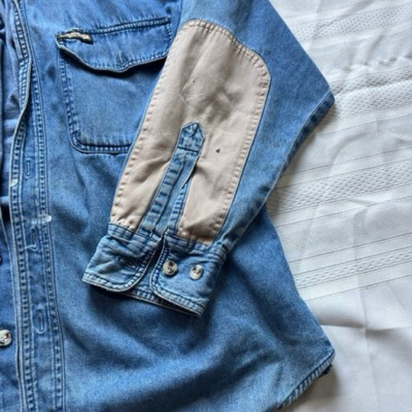 Remington Field Button Down Denim Men’s Medium Lightweight Shooting Shirt - Picture 2 of 10